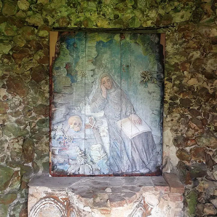 représentation de la créatrice de l'abbaye